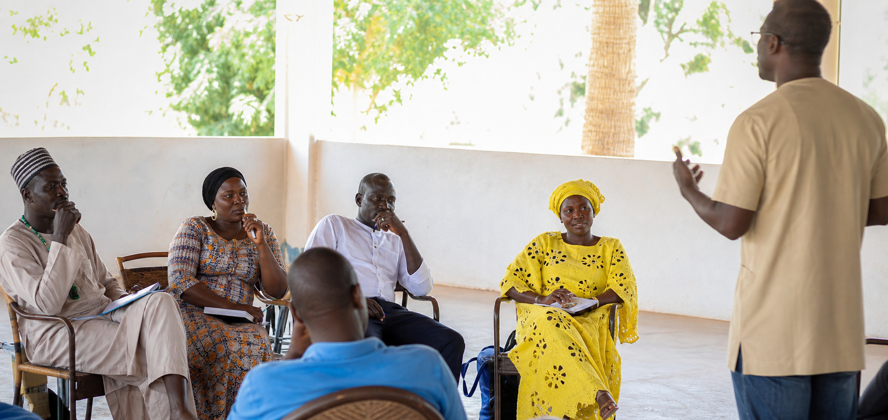 People participating in a community workshop